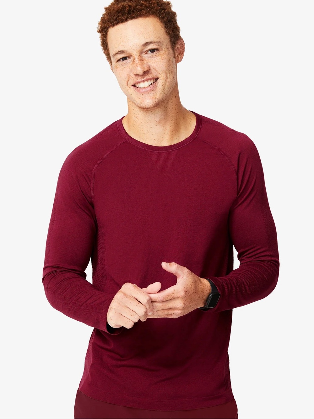 Men's Burgundy Long Sleeve